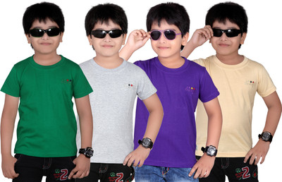 

FabTag - Dongli Boys Solid T Shirt(Multicolor, Pack of 4