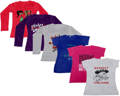 Indistar Printed Women Round Neck Purple, Red, White, Blue, Pink, Grey T-Shirt