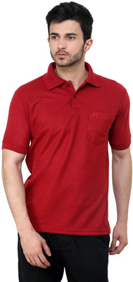 

Cotton County Premium Solid Men's Flap Collar Neck Maroon T-Shirt