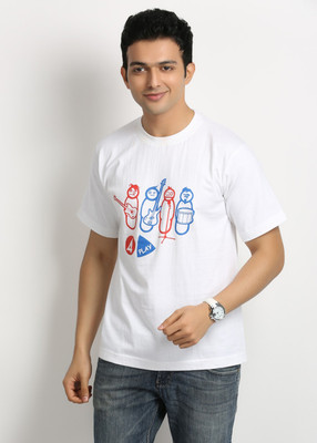 

Weardo Printed Men's Round Neck White T-Shirt
