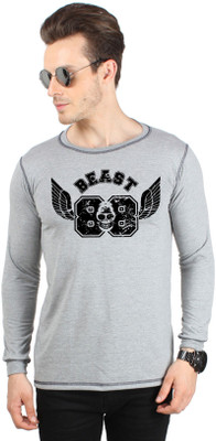

SayItLoud Graphic Print Men's Round Neck Grey T-Shirt