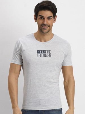 

Fritzberg Printed Men's Round Neck Grey T-Shirt