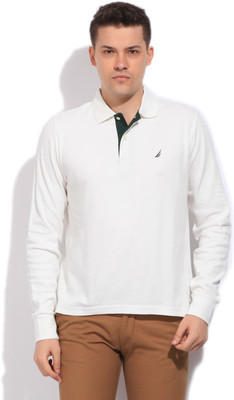 

Nautica Solid Men's Polo Neck White T-Shirt