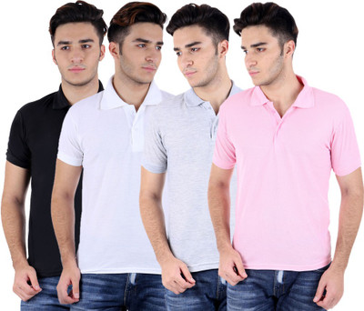 

Sanvi Traders Solid Men Polo Neck Multicolor T-Shirt(Pack of 4