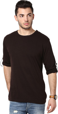 

Izinc Solid Men's Round Neck Brown T-Shirt