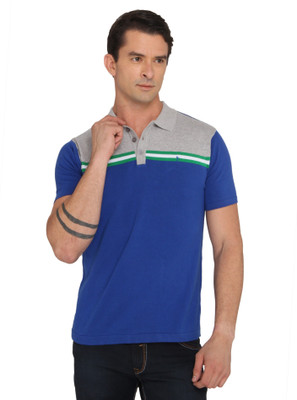 

Donear NXG Solid Men's Polo Neck Blue T-Shirt