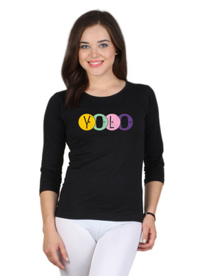 

SayItLoud Printed Women's Round Neck Black T-Shirt