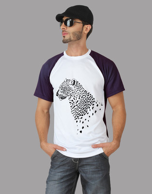 

Trionic Printed Men's Round Neck Purple T-Shirt, Deep purple