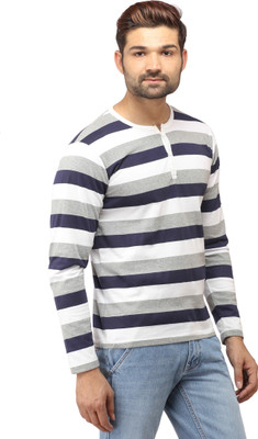 

Leana Solid Men' Henley Purple, Grey T-Shirt, Grey;purple