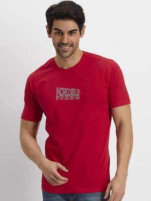 

Fritzberg Printed Men' Round Neck Maroon T-Shirt