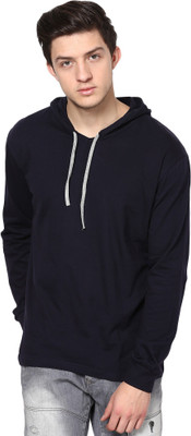 

Inkovy Solid Men's Hooded Dark Blue T-Shirt, Navy blue