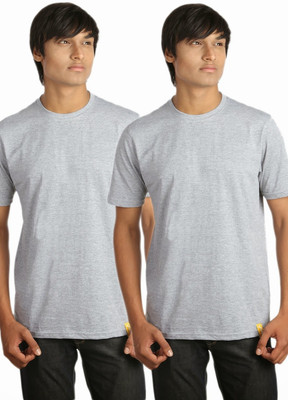 

Campus Sutra Solid Men Round Neck Grey T-Shirt(Pack of 2