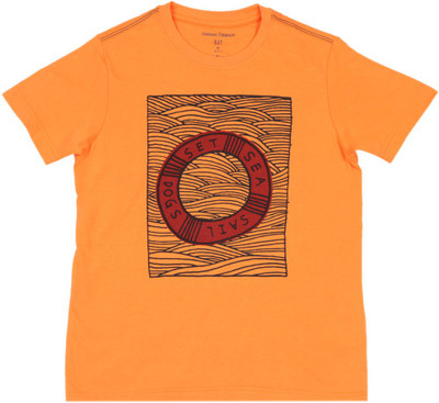 

Indian Terrain Boys Printed T Shirt(Orange, Pack of 1, Dusk orange