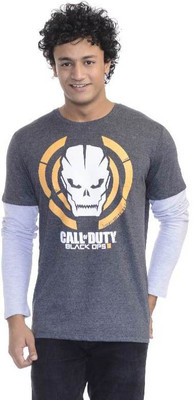 

Call Of Duty Printed Men's Round Neck Grey T-Shirt, Anthra mel;grey me