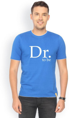 

Campus Sutra Printed Men Round Neck Blue T-Shirt, Royal blue