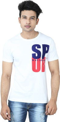 

Spur Printed Men's Round Neck White T-Shirt