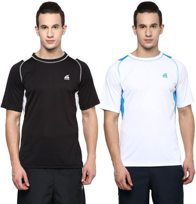 

Aurro Solid Men's Round Neck Multicolor T-Shirt(Pack of 2
