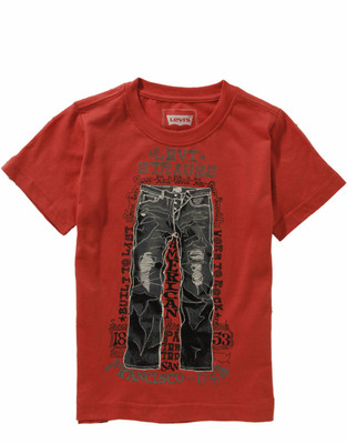 

Levi's Boys Graphic Print T Shirt(Red, Pack of 1, Mineral red-r37