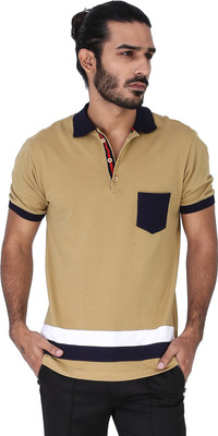 

Mr Button Solid Men's Polo Neck Yellow T-Shirt, Mustard