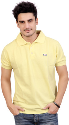 

Stephen Armor Solid Men's Polo Neck Yellow T-Shirt