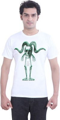 

Tantra Graphic Print Men's Round Neck White T-Shirt