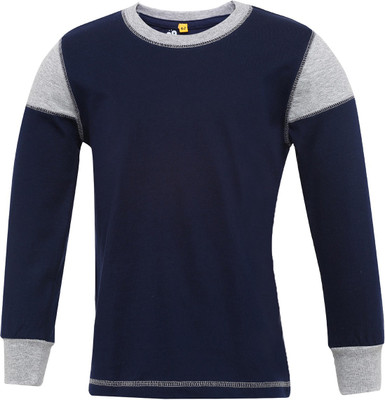 

Insta Fab Boys Solid Cotton T Shirt(Blue, Pack of 1