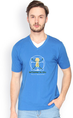 

Campus Sutra Solid Men V-neck Blue T-Shirt, Royal blue