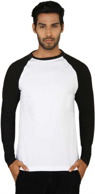 

SayItLoud Solid Men' Round Neck Black, White T-Shirt