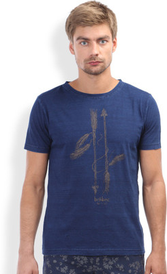 

Breakbounce Solid Men's Round Neck Blue T-Shirt, Indigo