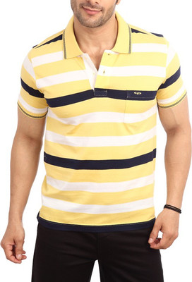 

ColorPlus Striped Men's Polo Neck Yellow T-Shirt