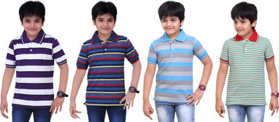 

Dongli Boys Striped T Shirt(Multicolor, Pack of 4)