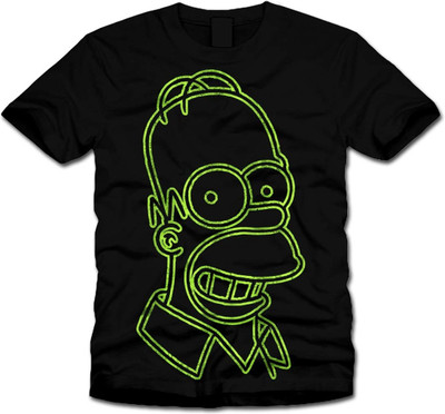 

Super Drool Graphic Print Men's Round Neck Black T-Shirt