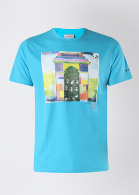 

Lotto Printed Men' Round Neck Blue T-Shirt, 37