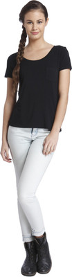 

Only Solid Women's Round Neck Black T-Shirt