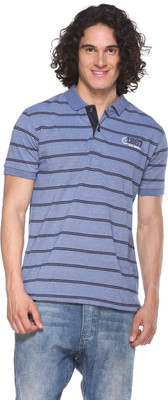 

Pro Riders Self Design Men's Flap Collar Neck Dark Blue T-Shirt