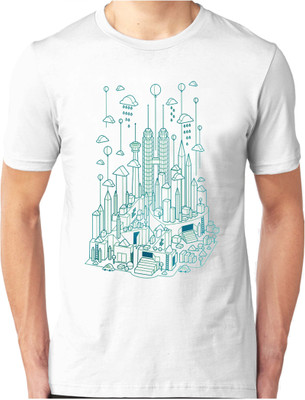 

Foscous Printed Men's Round Neck White T-Shirt
