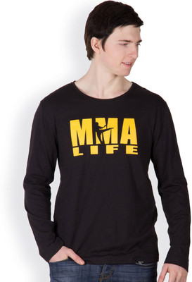 

Rigo Printed Men's Round Neck Black T-Shirt