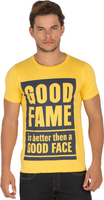 

Alan Jones Graphic Print Men's Round Neck Yellow T-Shirt