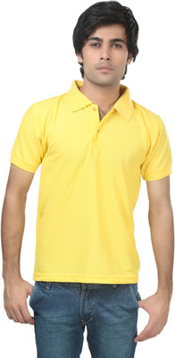 

Trendy Trotters Solid Men's Polo Neck Yellow T-Shirt