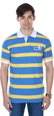 

Cotton County Premium Striped Men's Flap Collar Neck Yellow T-Shirt