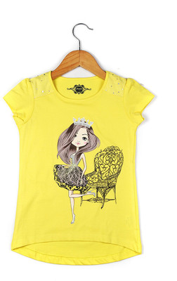 

Chalk by Pantaloons Girls Graphic Print T Shirt(Yellow, Lemon