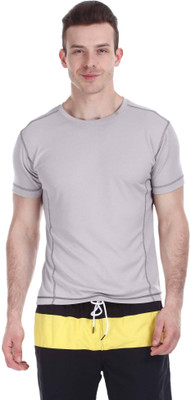 

Zobello Solid Men's Round Neck Grey T-Shirt, Soft grey