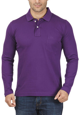 

ColorPlus Solid Men's Flap Collar Neck Purple T-Shirt
