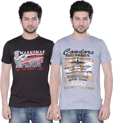 

Zebu Printed Men's Round Neck Multicolor T-Shirt(Pack of 2)
