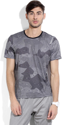 

REEBOK Printed Men's Round Neck White, Black T-Shirt
