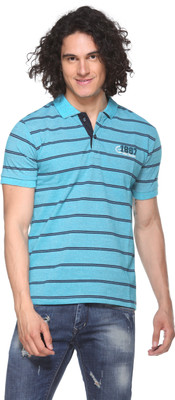 

Pro Riders Self Design Men's Flap Collar Neck Light Green T-Shirt