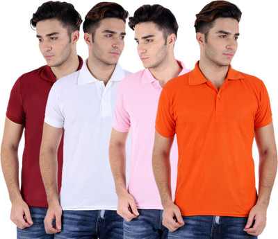 

Sanvi Traders Solid Men Polo Neck Multicolor T-Shirt(Pack of 4