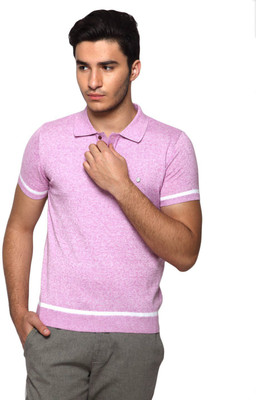 

Blackberrys Solid Men's Polo Neck Pink T-Shirt, Light pink