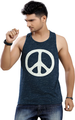 

Stephen Armor Printed Men' Round Neck Dark Blue T-Shirt