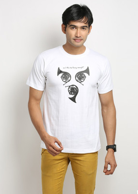 

Weardo Printed Men's Round Neck White T-Shirt